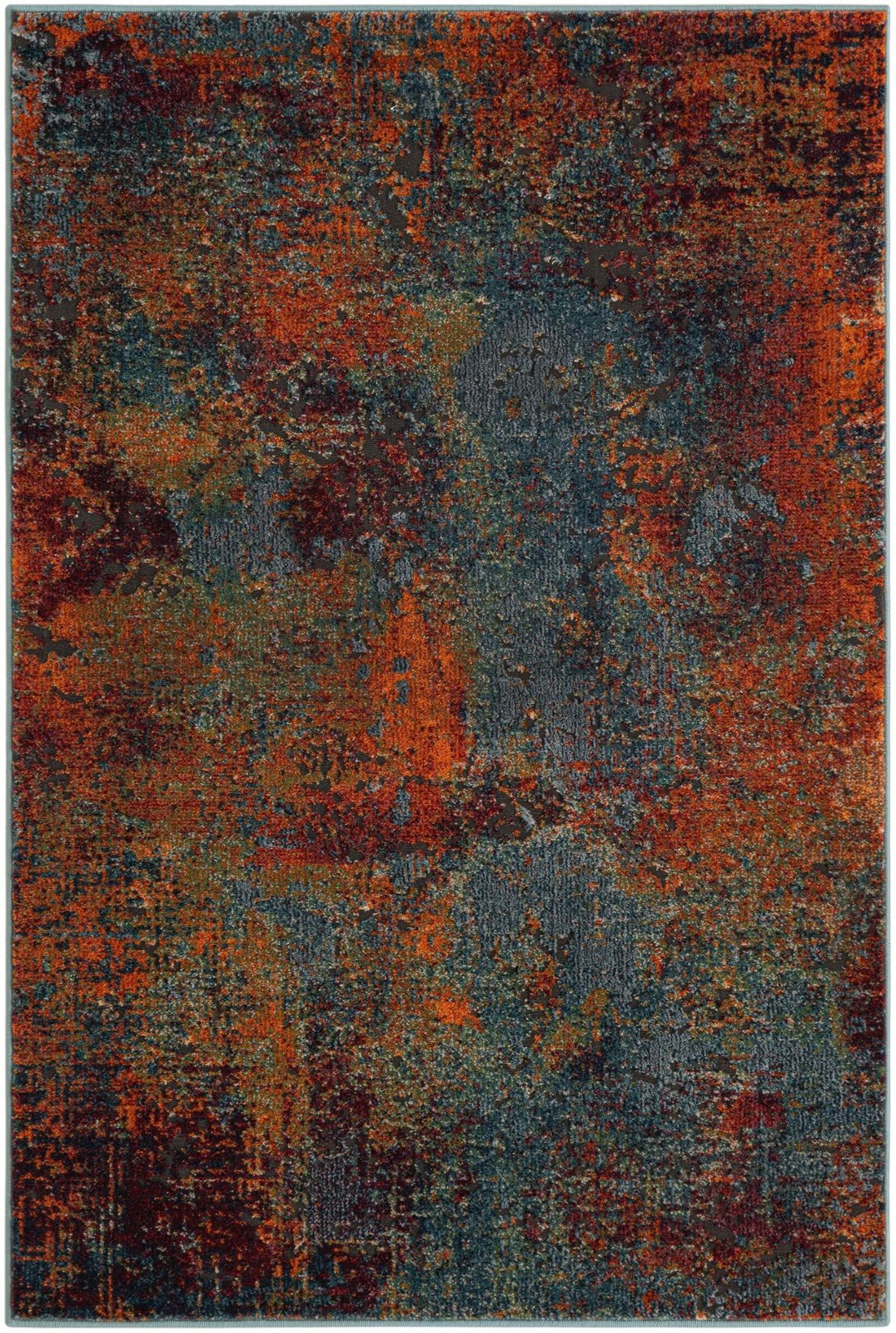 4' x 6' Gatwick · Abstract rug, rust and teal