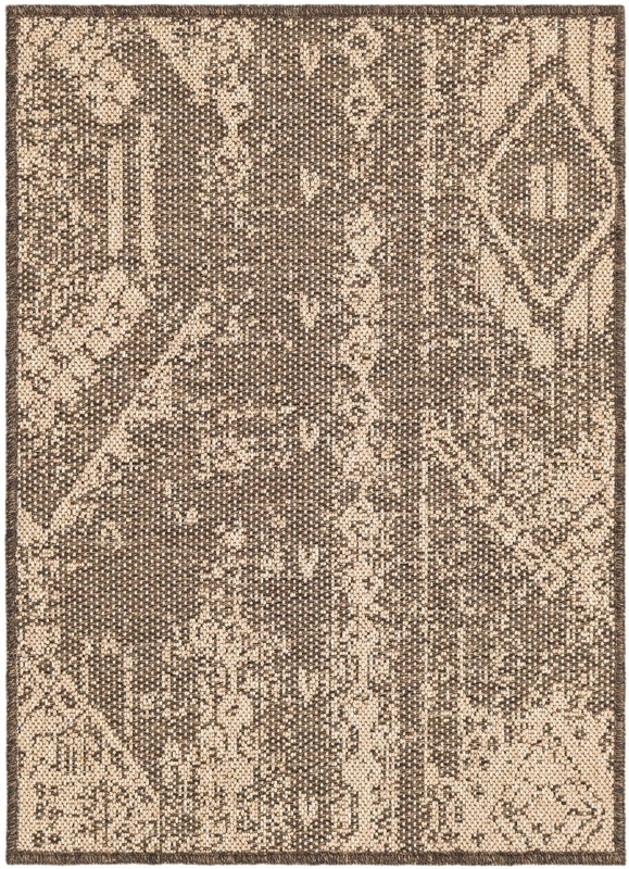 2' x 3' Luckett · Patchwork rug, natural and brown