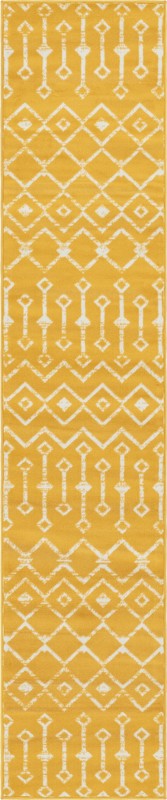 2' x 9' 10 Dudley · Chevron rug, yellow