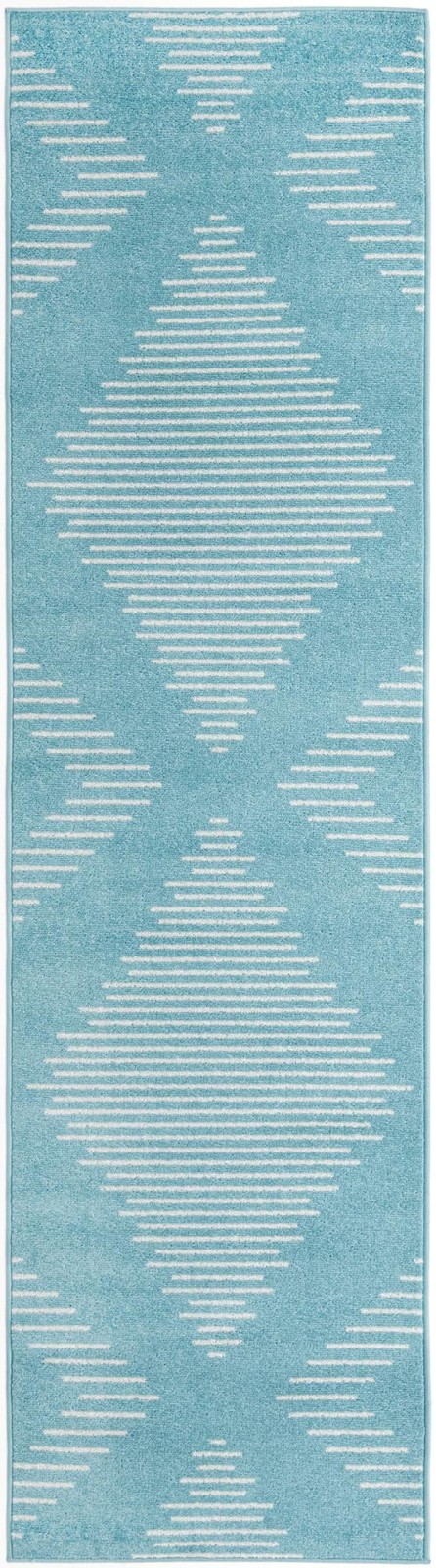 2' 7 x 10' Knox · Diamond rug, light blue