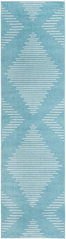 2' 7 x 10' Knox · Diamond rug, light blue