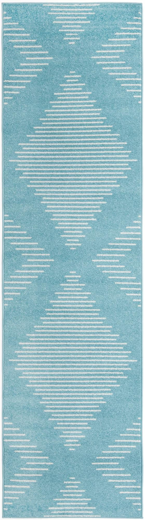 2' 7 x 10' Knox · Diamond rug, light blue