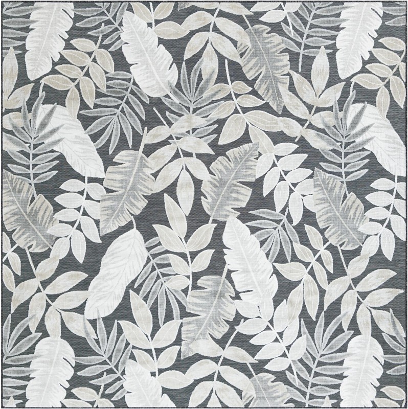 Quimby · Floral / botanical Outdoor Rug, black