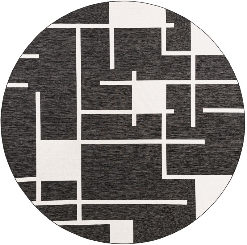Gillespie · Geometric Outdoor Rug, black and white
