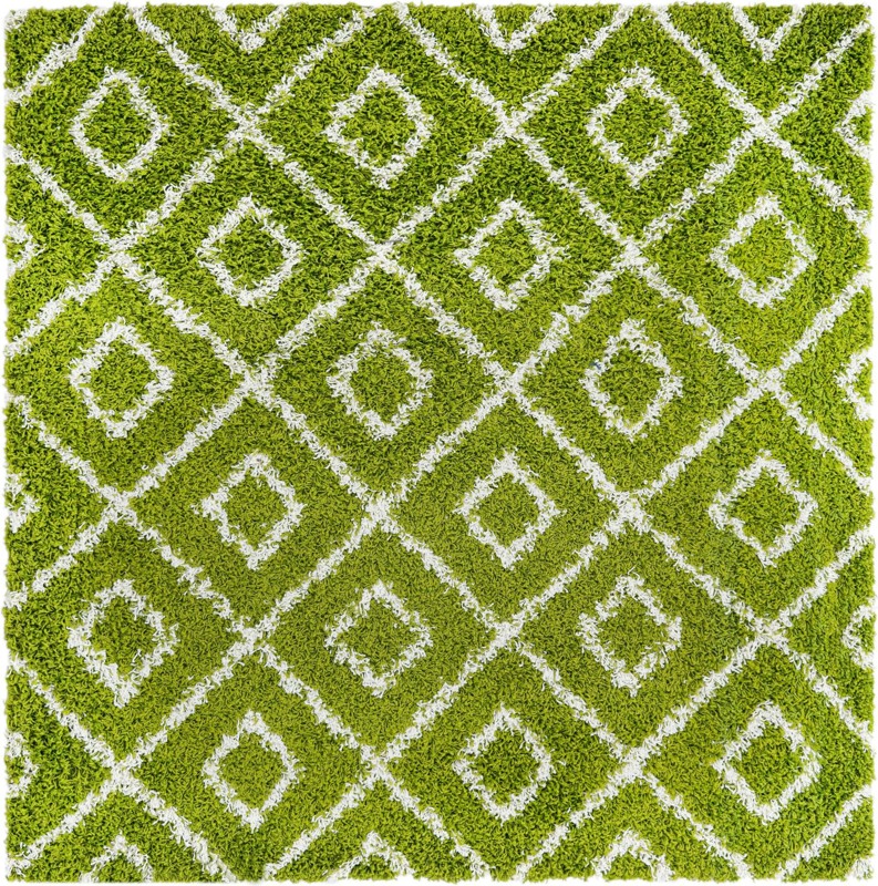 6' x 6' Brock · Diamond Shag Rug, green
