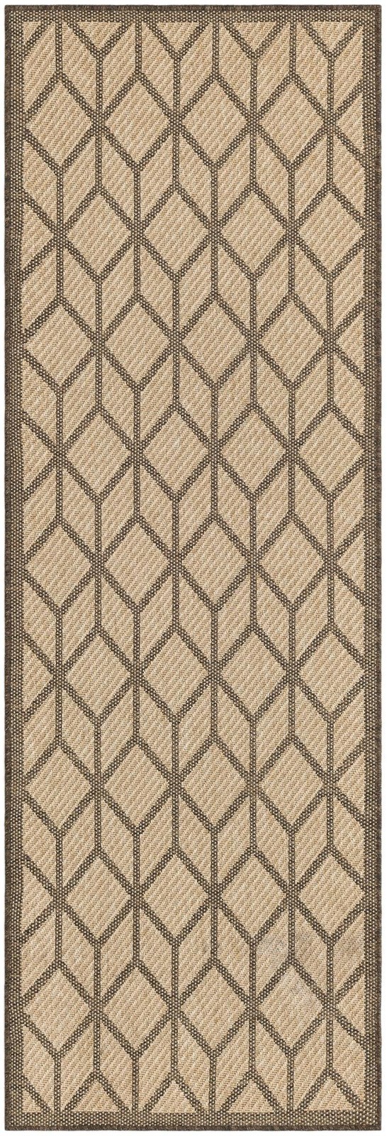 2' 7 x 8' Ogden · Geometric diamond rug, natural and brown
