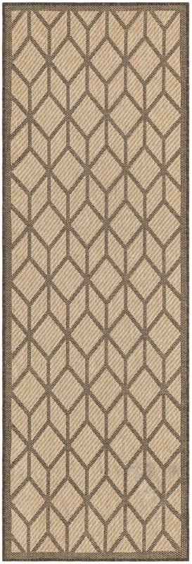 2' 7 x 8' Ogden · Geometric diamond rug, natural and brown