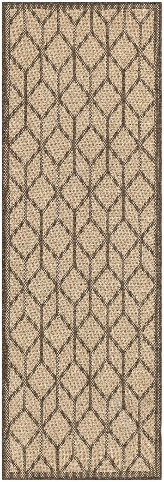 2' 7 x 8' Ogden · Geometric diamond rug, natural and brown