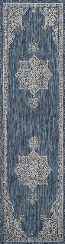 Rhys · Border Outdoor Rug, blue