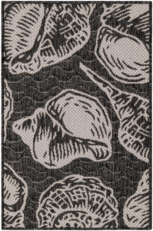 2' x 3' Arcata · Seashell Outdoor Rug, black and white