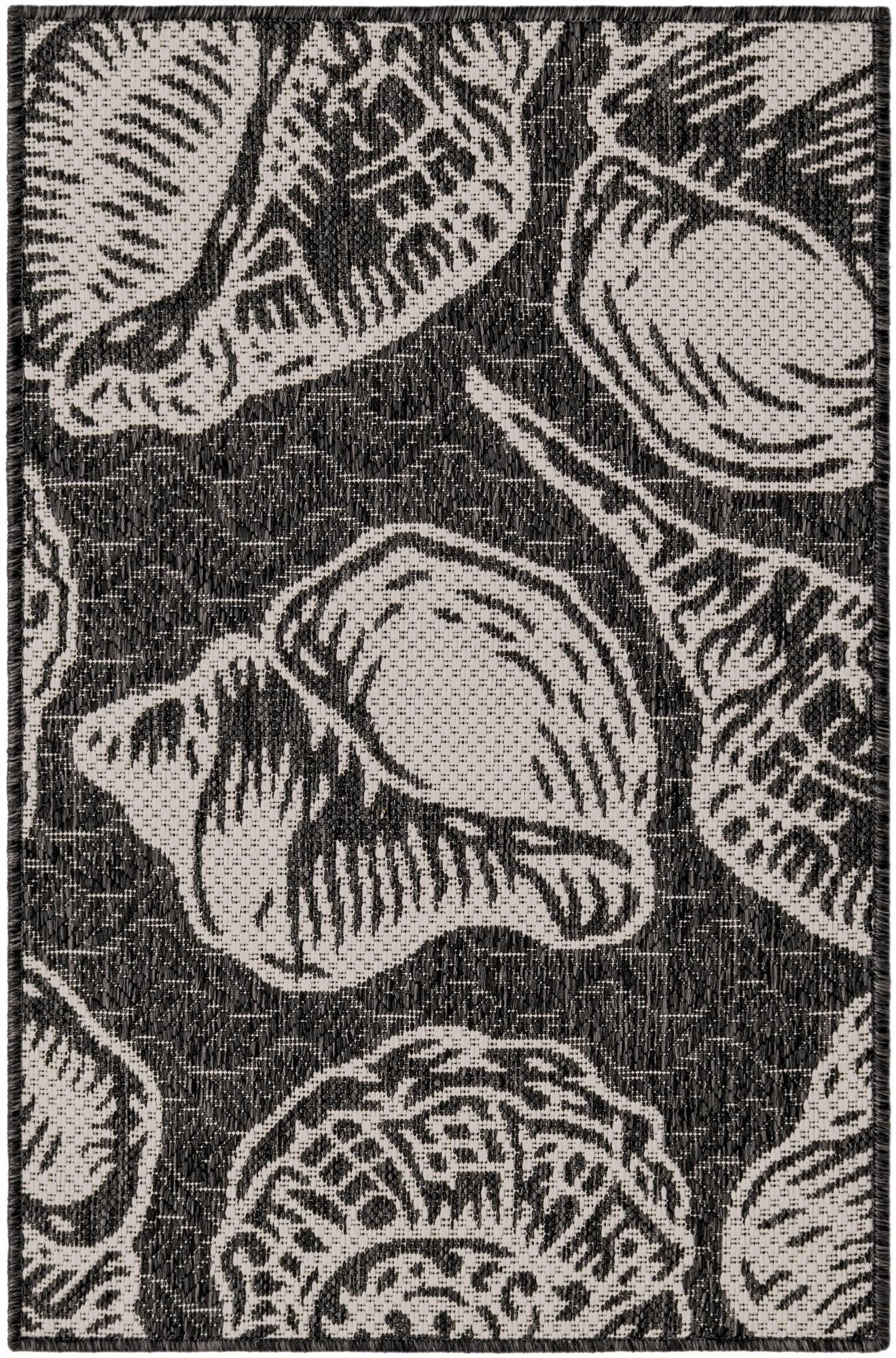 2' x 3' Arcata · Seashell Outdoor Rug, black and white