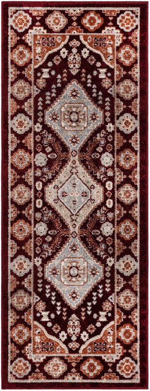 Middlebury · Border Washable Rug, burgundy red