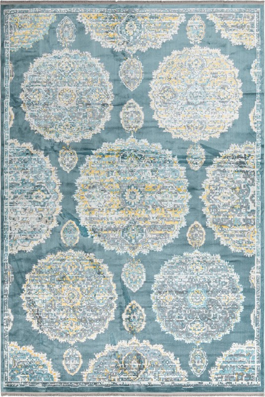 10' x 14' Mather · Border rug, gray