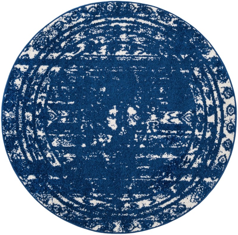 4' x 4' Underhill · Border rug, navy blue