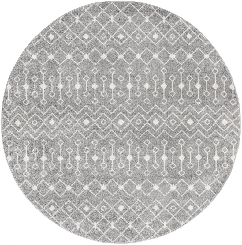 7' 10 x 7' 10 Boswell · Geometric rug, gray and ivory
