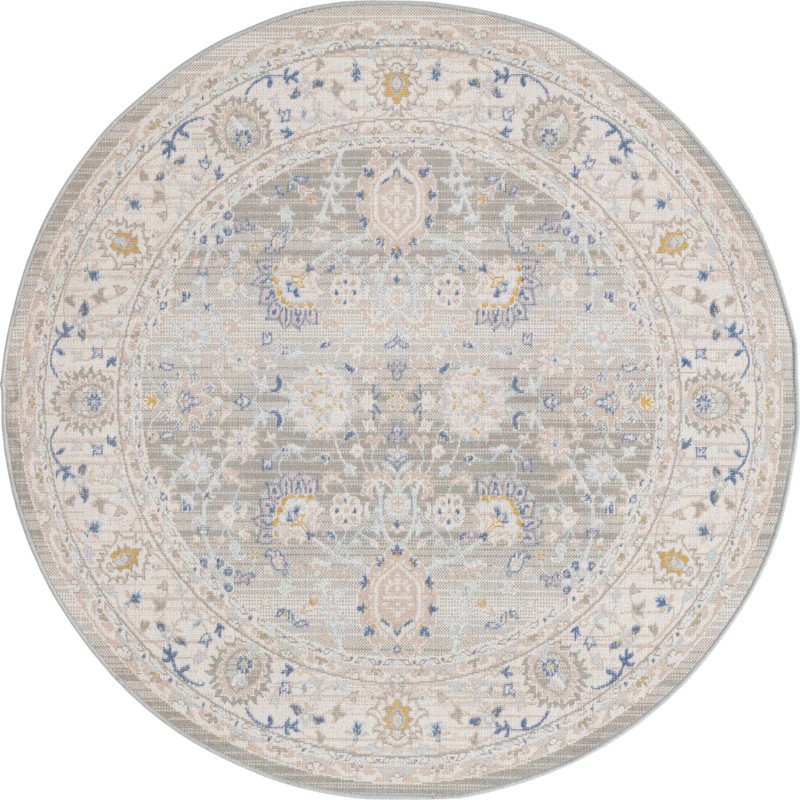 5' x 5' McKay · Border rug, cloud gray