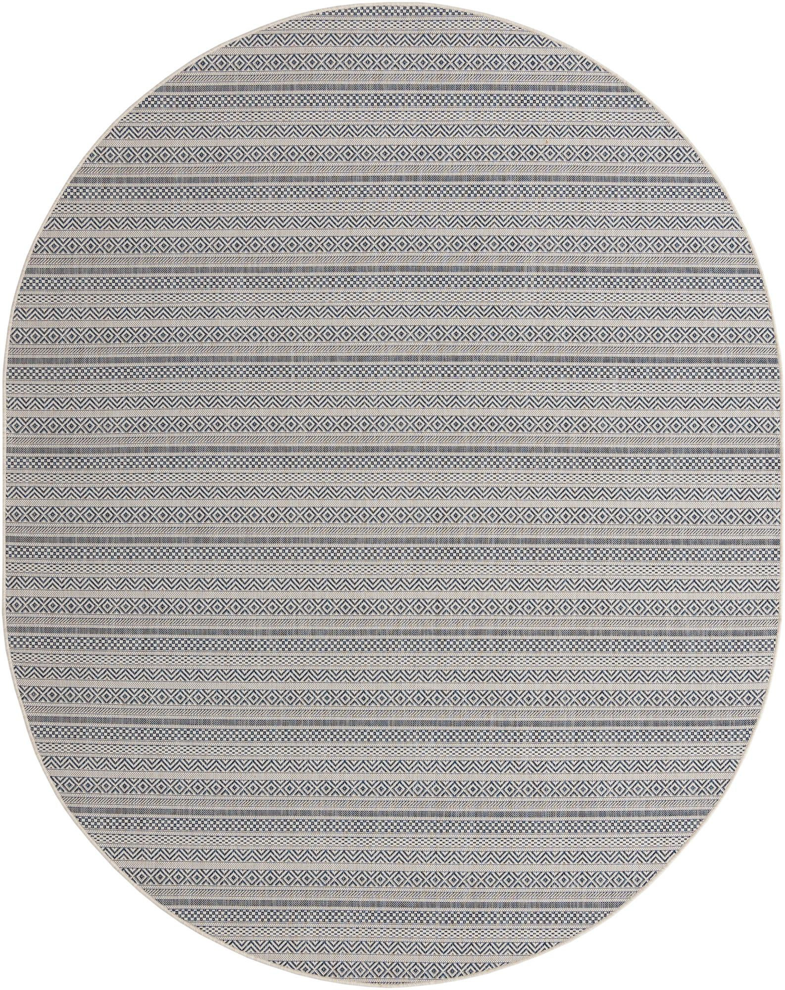 7' 10 x 10' Merlin · Geometric Outdoor Rug, light blue