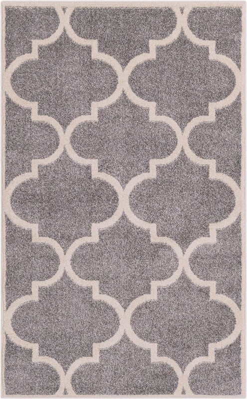 Audley · Trellis rug, gray and beige