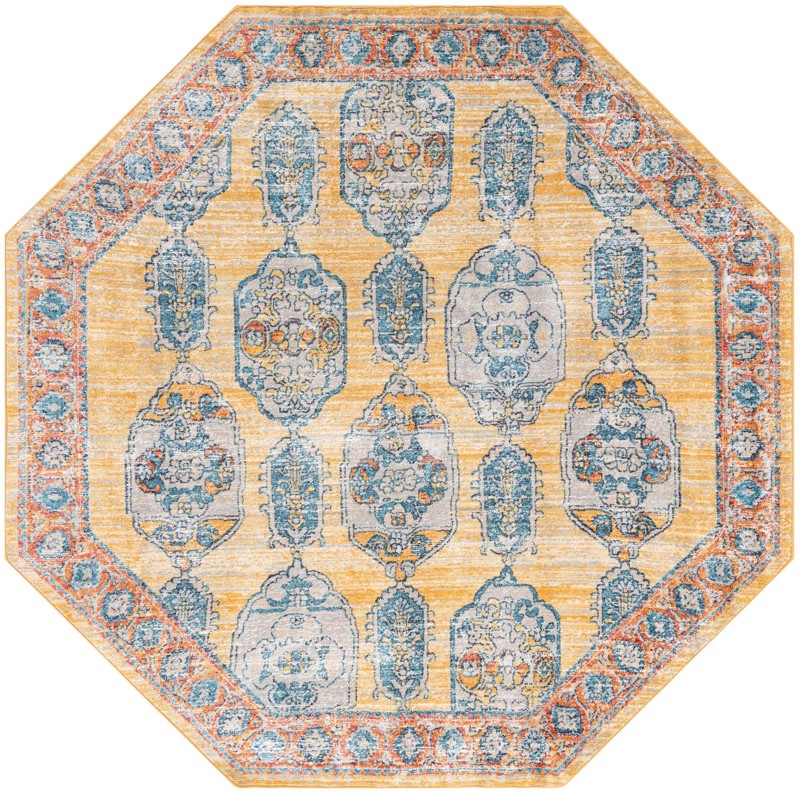 7' 10 x 7' 10 Pullman · Border rug, yellow