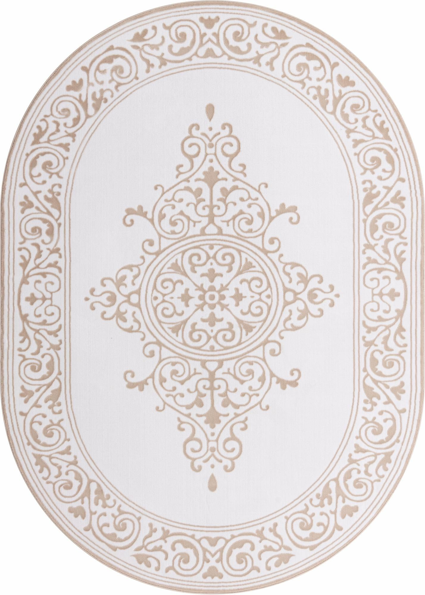 5' 3 x 8' Bunting · Border rug, snow white