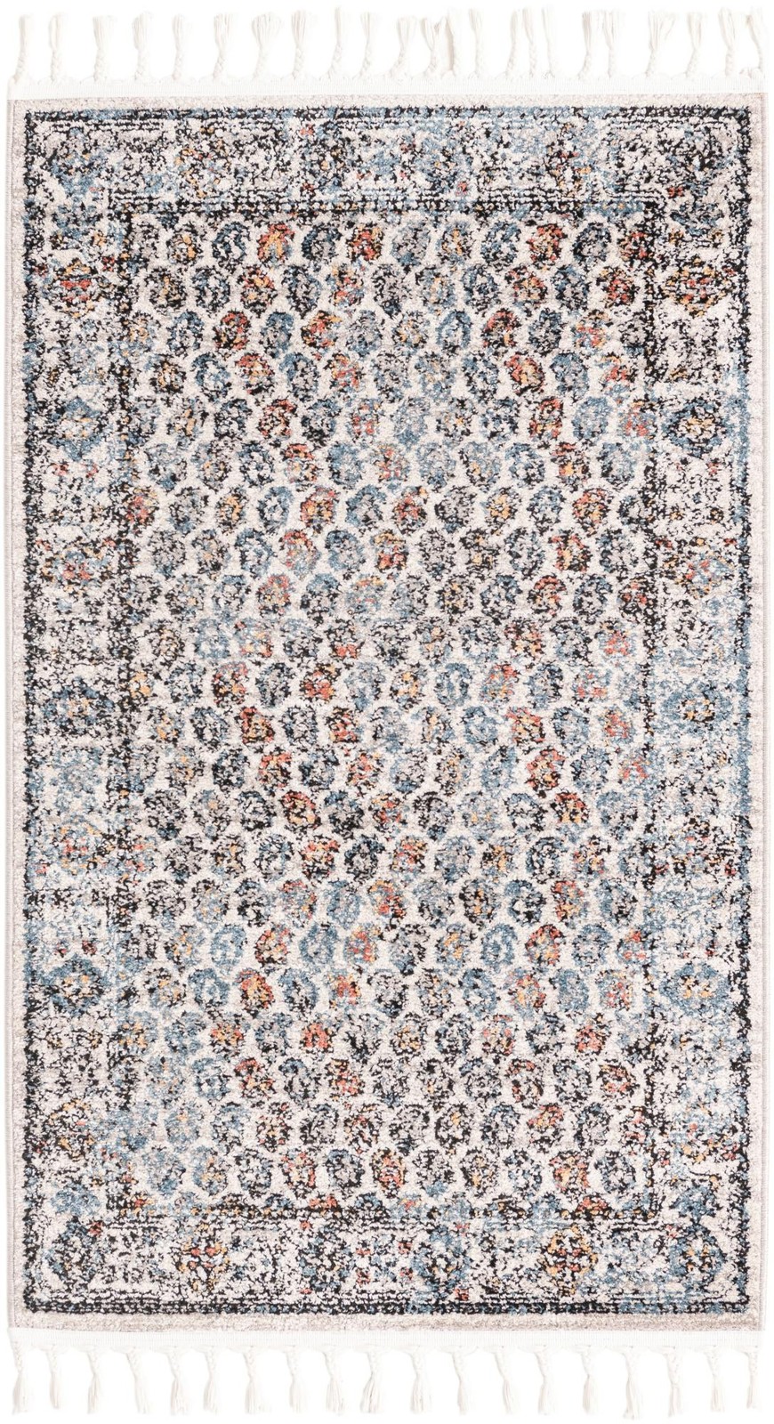 3' 3 x 5' 3 Whittaker · Distressed pattern rug, blue and rust