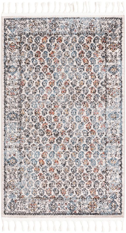 Whittaker · Distressed pattern rug, blue and rust