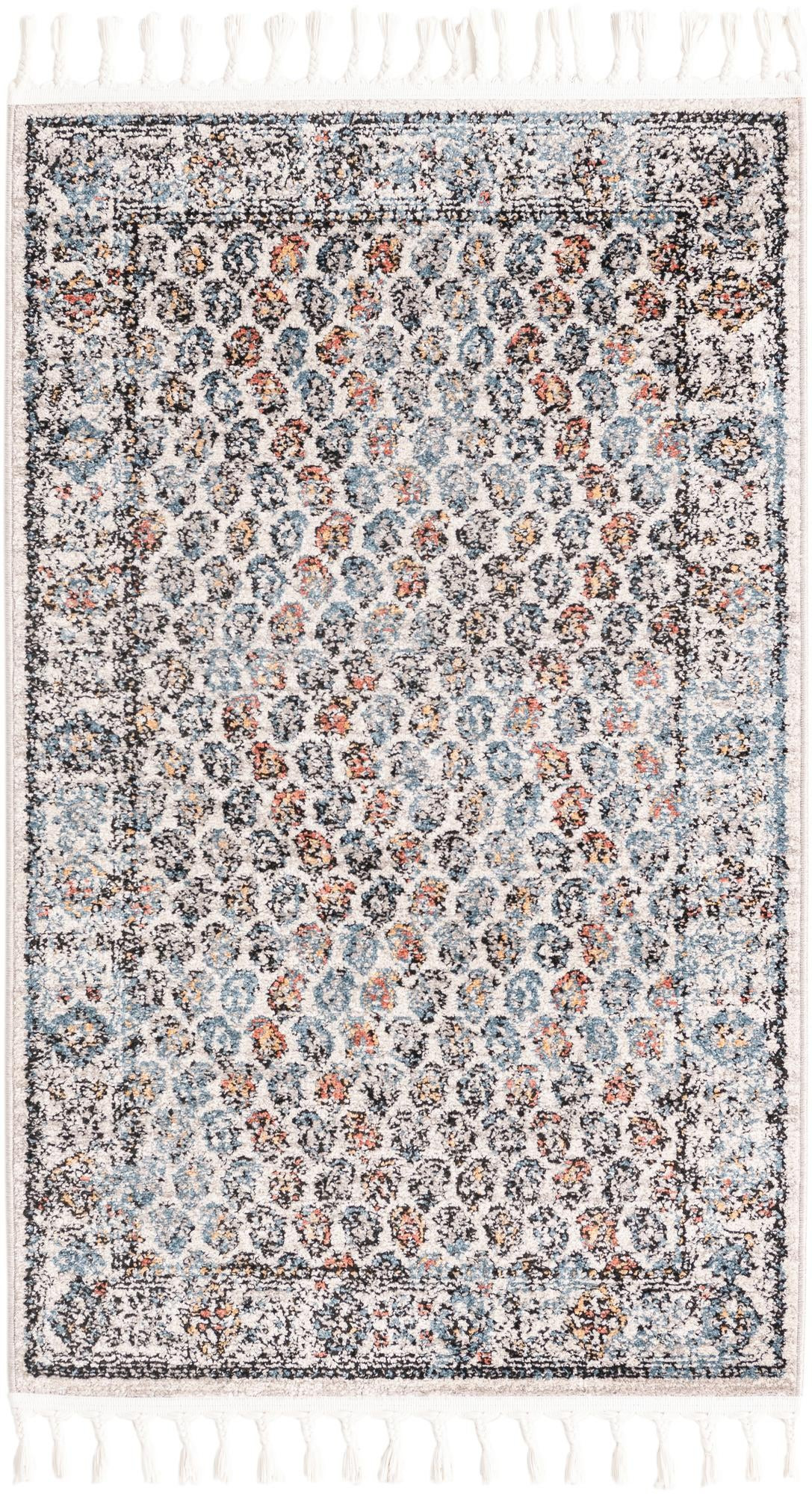 3' 3 x 5' 3 Whittaker · Distressed pattern rug, blue and rust