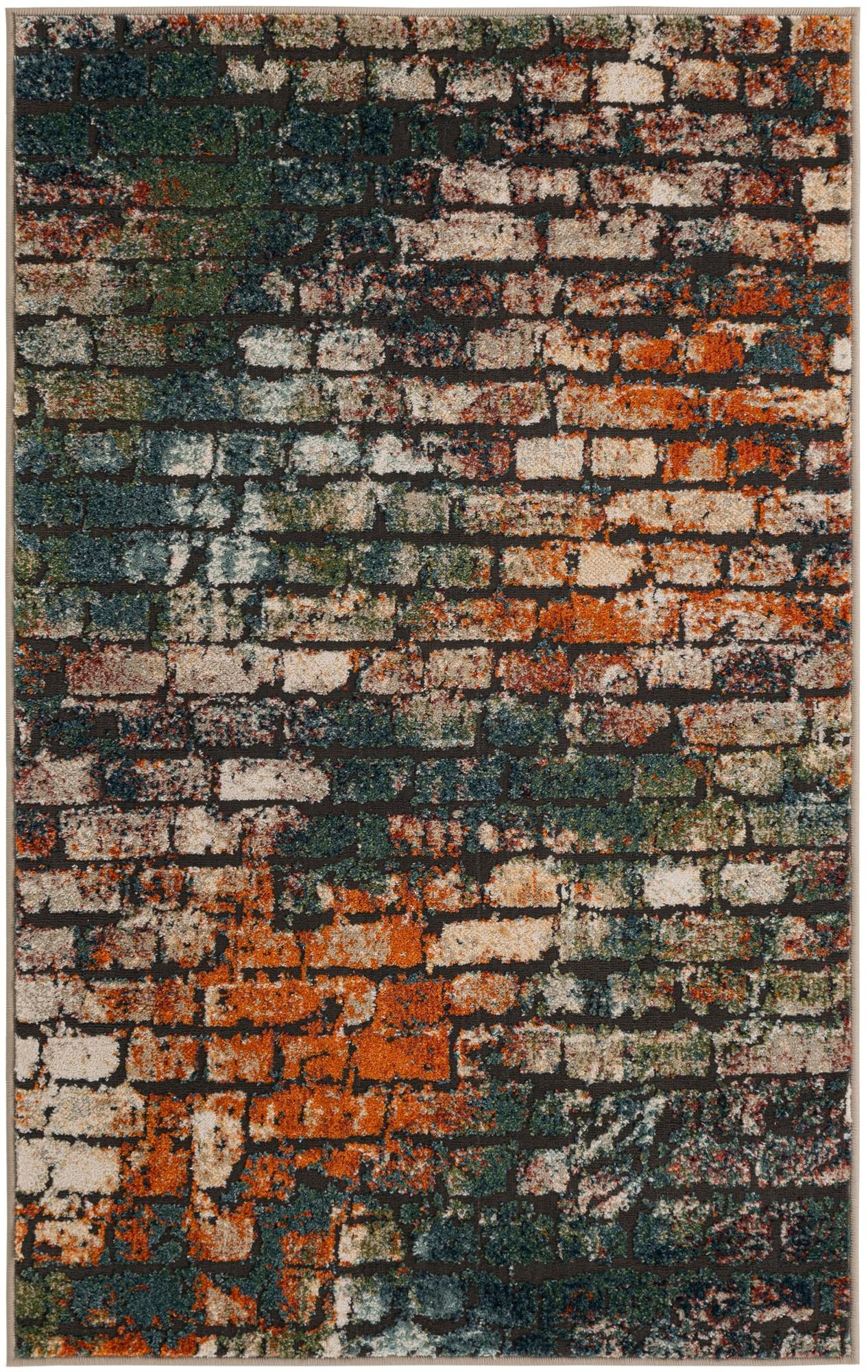 3' 3 x 5' 3 Kessler · Brick pattern rug, multicolor