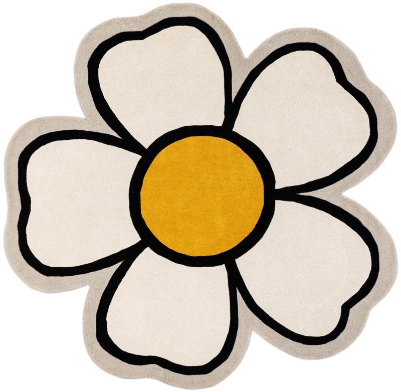 6' 11 x 6' 11 Napier · Floral / botanical Wool Rug, ivory
