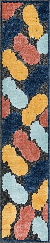 2' x 10' Ewell · Abstract Outdoor Rug, black
