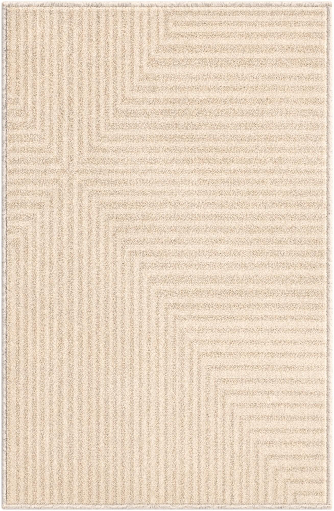 2' x 3' Kinnear · Geometric rug, ivory