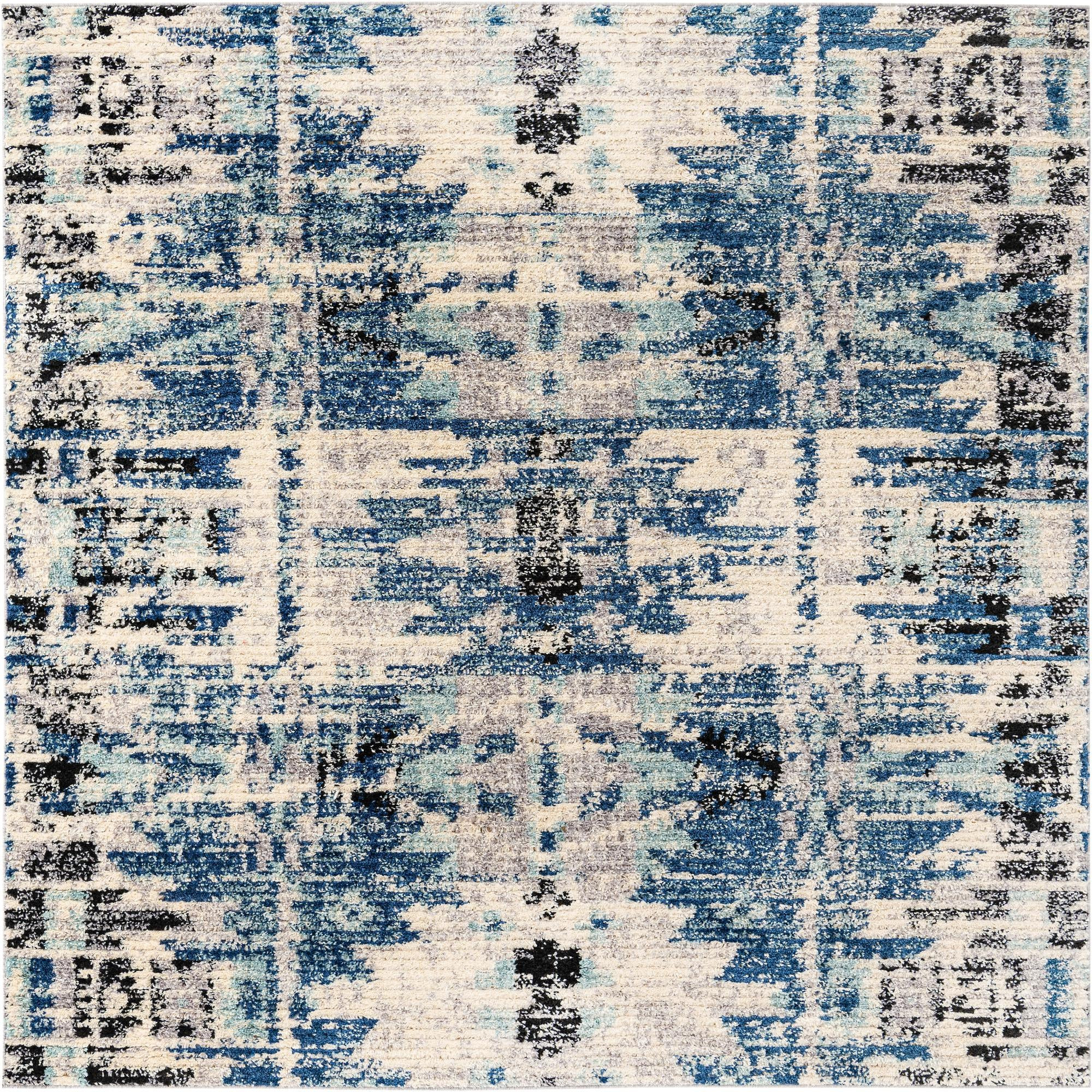 8' x 8' Littleton · Abstract rug, blue