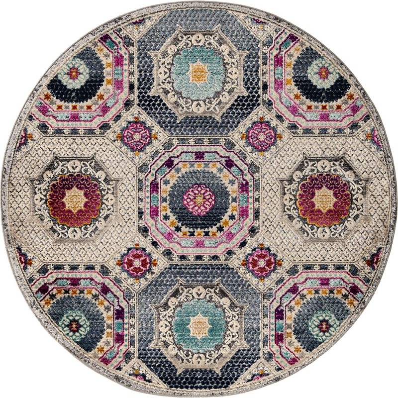 3' 7 x 3' 7 Haslam · Medallion rug, multi