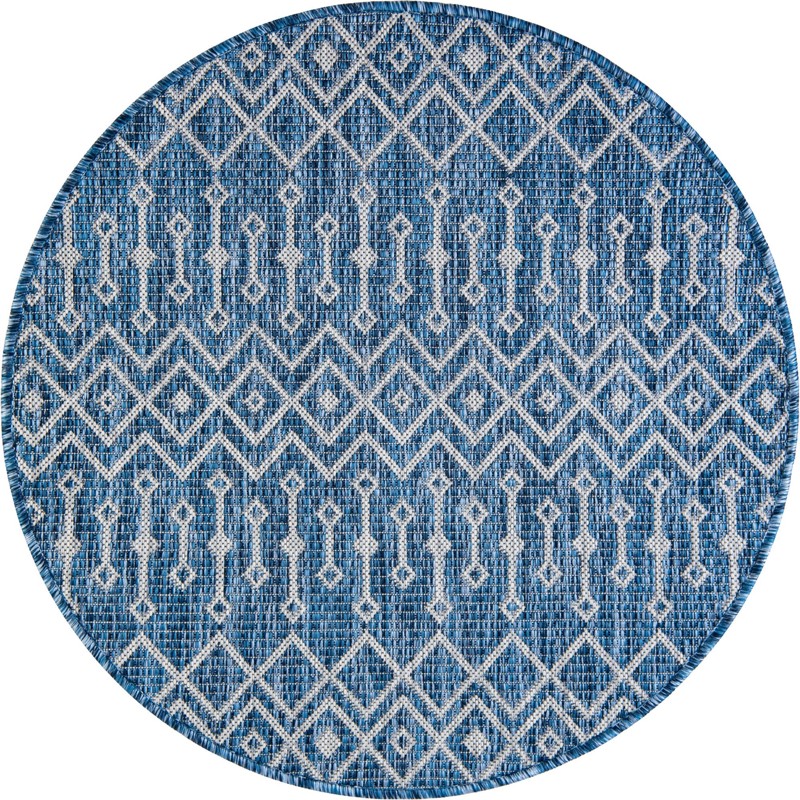 3' x 3' Kearney · Diamond Outdoor Rug, blue