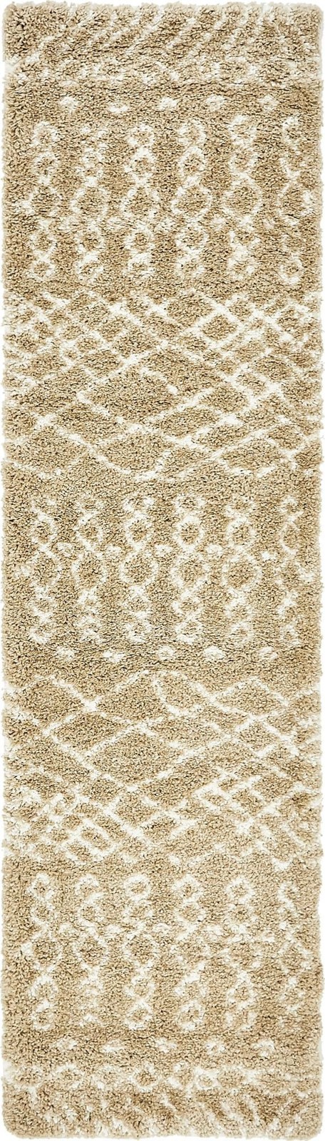2' 7 x 10' Jameson · Diamond shag rug, taupe and ivory
