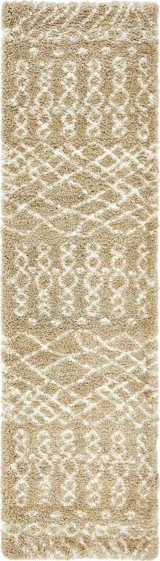 2' 7 x 10' Jameson · Diamond shag rug, taupe and ivory