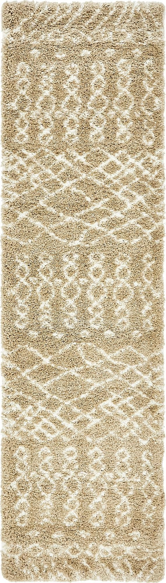 2' 7 x 10' Jameson · Diamond shag rug, taupe and ivory
