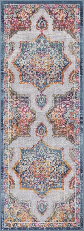 2' x 6' Innes · Medallion rug, blue