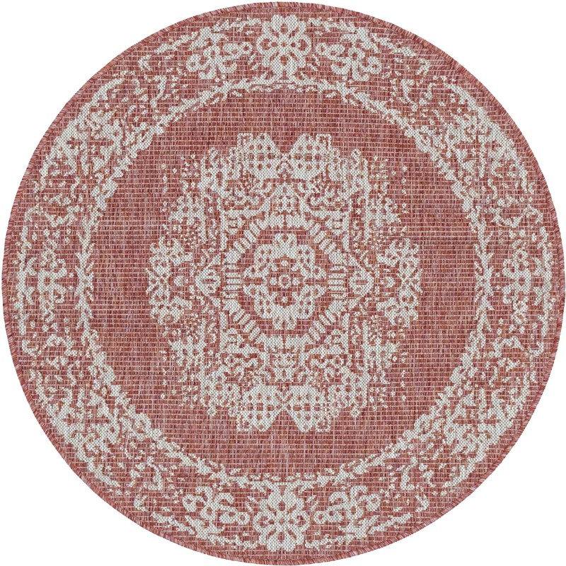 Hayden · Medallion Outdoor Rug, rustred