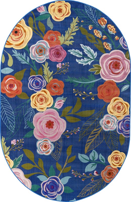 3' 3 x 5' 3 Burbank · Floral / botanical rug, blue