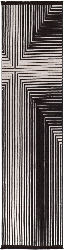 Riggs · Geometric lines rug, black and white