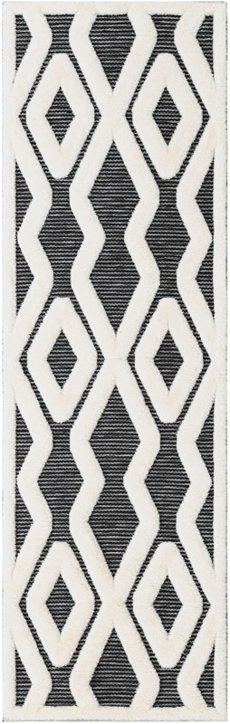 Armstead · Geometric trellis rug, gray and ivory