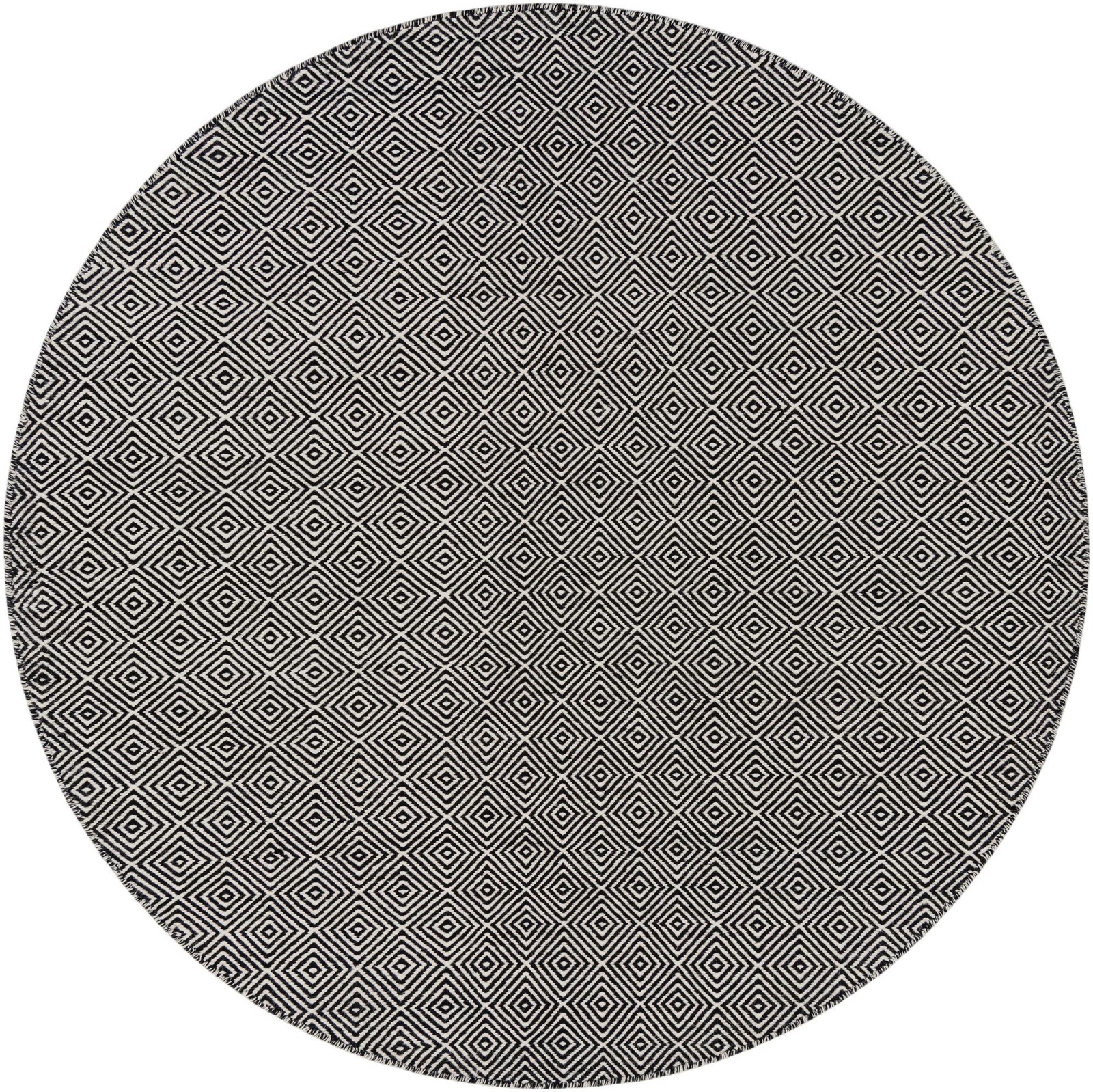6' 1 x 6' 1 Standish · Diamond Wool Rug, black and ivory