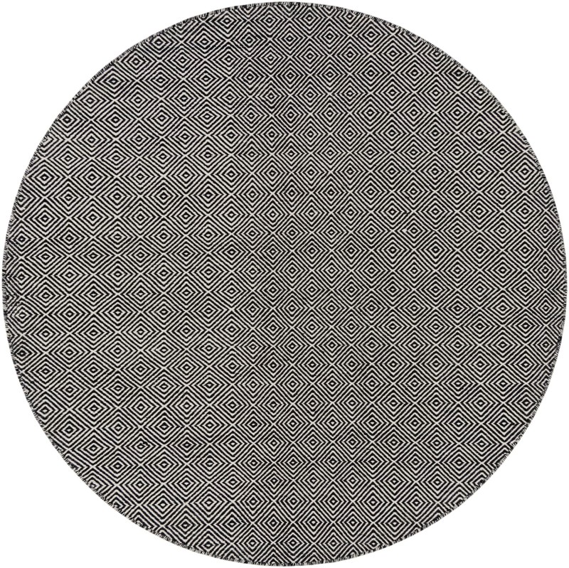 Standish · Diamond Wool Rug, black and ivory