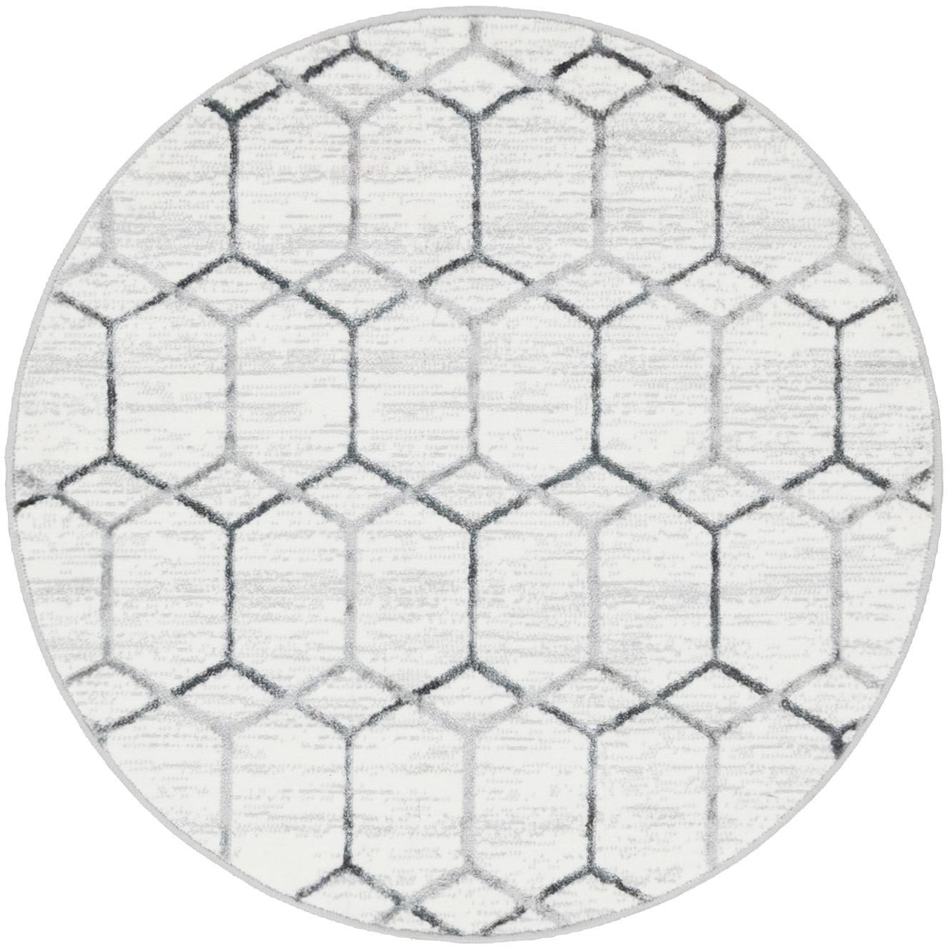 3' 3 x 3' 3 Babcock · Geometric rug, white