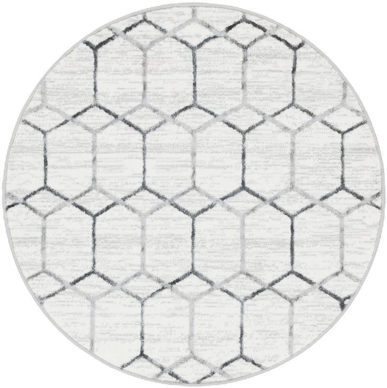 3' 3 x 3' 3 Babcock · Geometric rug, white