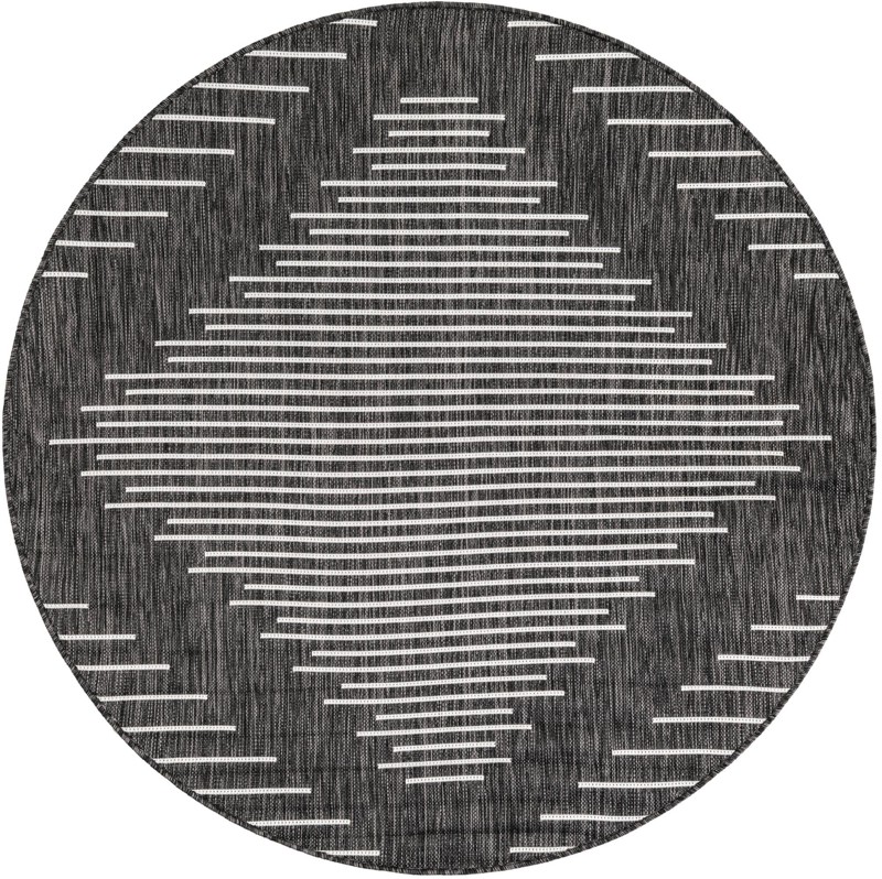 5' 3 x 5' 3 Harlow · Diamond Outdoor Rug, charcoal gray