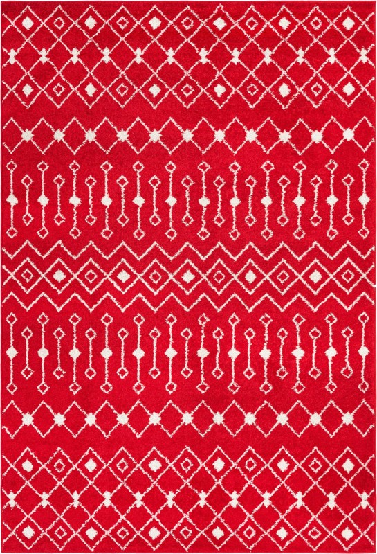 6' x 9' Boswell · Geometric trellis rug, burgundy and ivory
