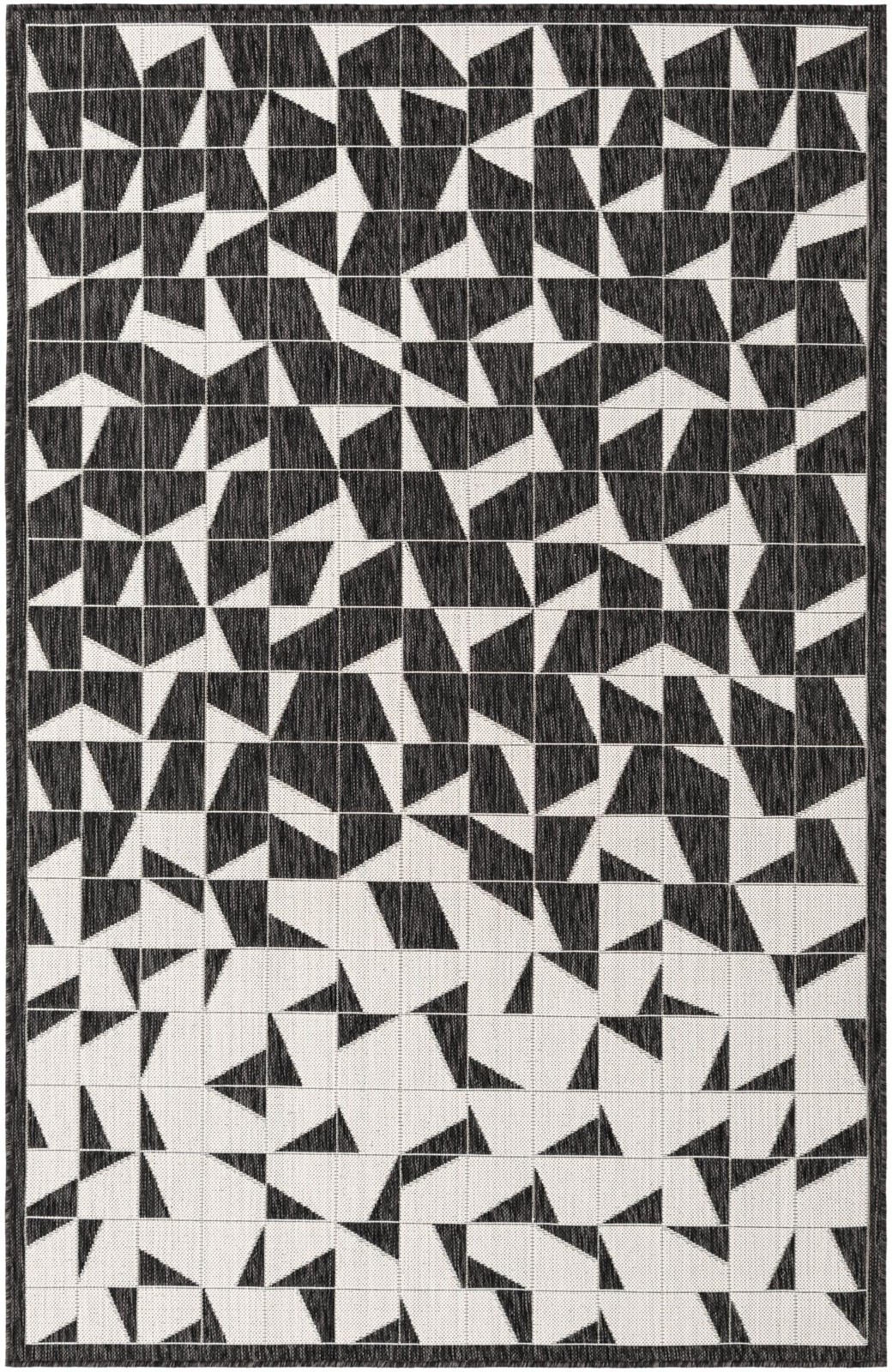5' 3 x 8' Hildreth · Geometric Outdoor Rug, black and white