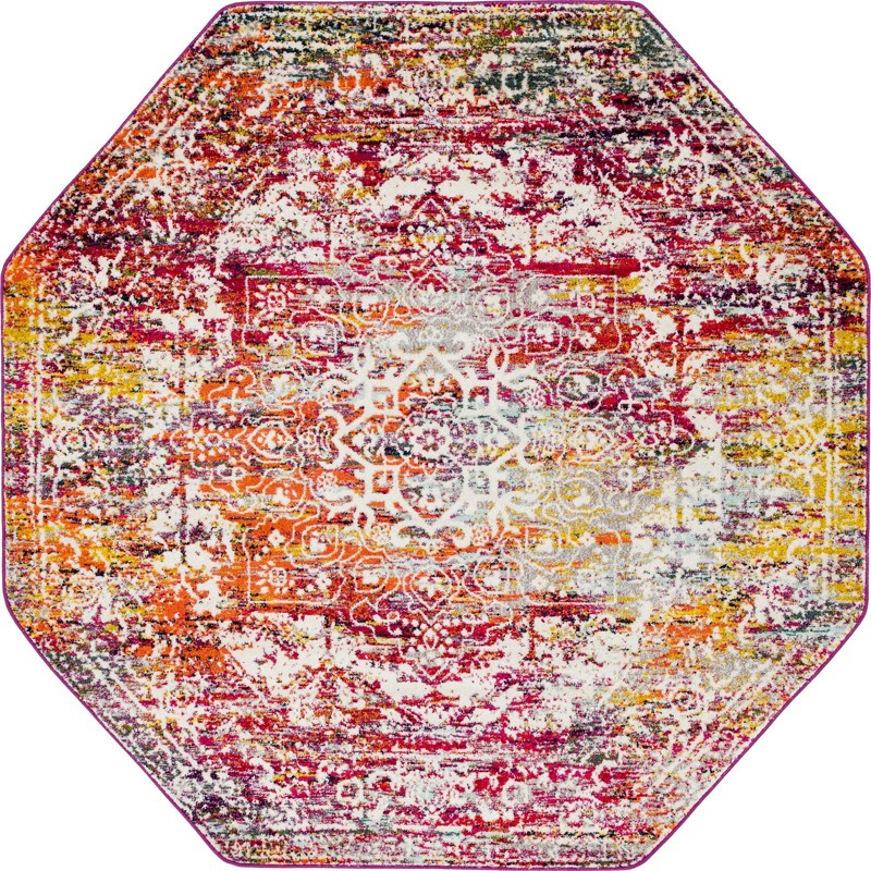 7' 10 x 7' 10 Birch · Medallion rug, multi